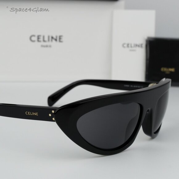 BRAND NEW Celine CL40261I 01A Black Dark Grey Wraparound Unisex Sunglasses - Picture 5 of 8